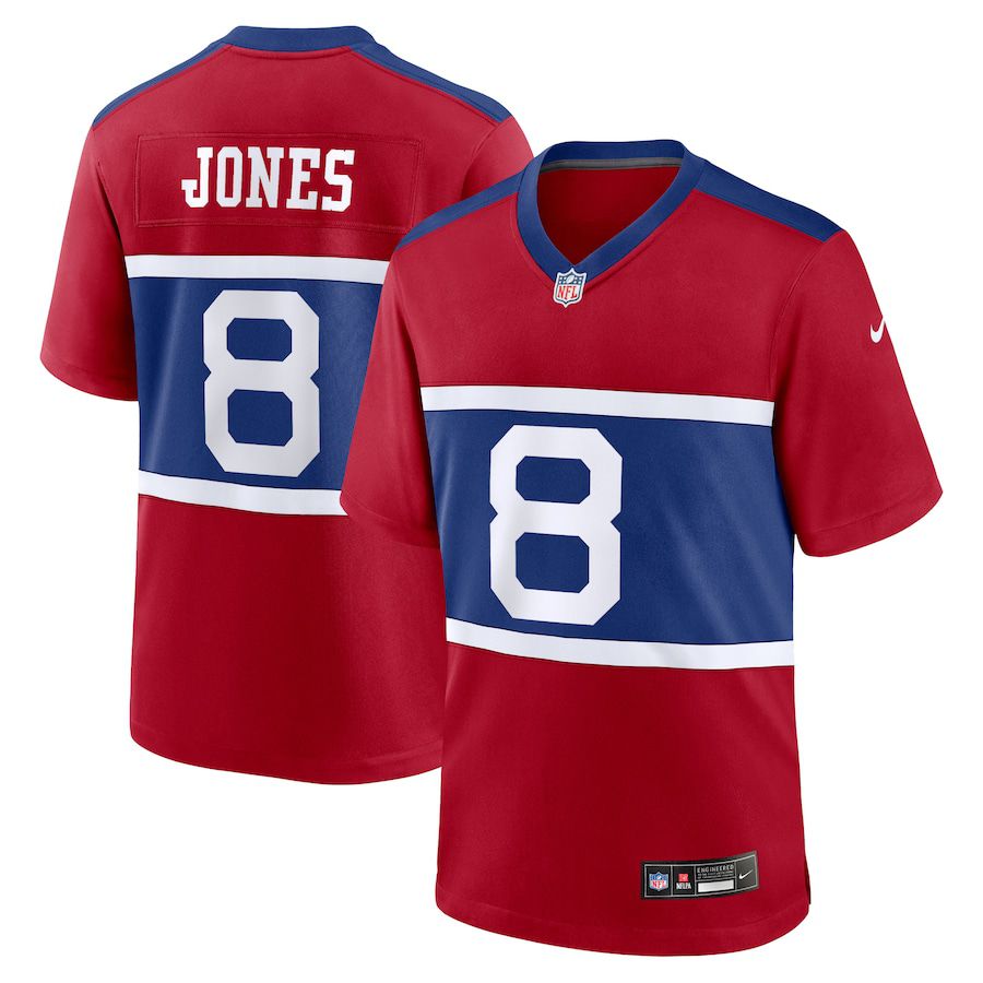 Men New York Giants #8 Daniel Jones Nike Century Red Alternate Player Game NFL Jersey